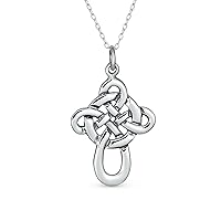 Bling Jewelry Unisex Religious Viking Irish Celtic Knot Twisted Eternal Cross Pendant Necklace For Women Men .925 Sterling Silver