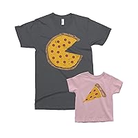 Threadrock Pizza Pie & Slice - Dad Baby Toddler Son Daughter Matching Shirts Set