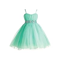 4 Colors - Girls Ruched Tulle Special Occasion Party Dress Sizes 2-20