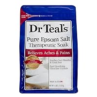 Dr Teals Pure Epsom Salt Therapeutic Soaking Solution, Unscented, 96 Oz. (Pack of 6) (Packaging May Vary)