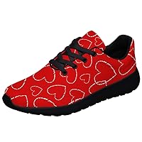 Valentines Day Shoes Heart Print Running Shoes Women Men Casual Walking Tennis Sneakers Gift for Her Him