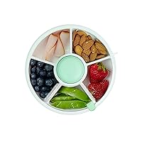 Kids Original Snack Spinner Bundle with Hand Strap and Sticker Sheet - Reusable Snack Container with 5 Compartment Dispenser and Lid | BPA and PVC Free | Dishwasher Safe | No Spill, Leakproof