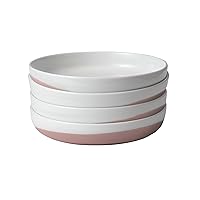 Libbey Austin 10-inch Porcelain Coupe Dinner Plate, Pack of 4, Himalayan Salt Pink