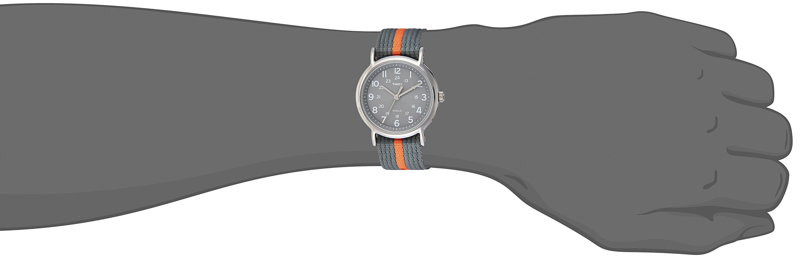 Timex Weekender Slip-Thru Watch - Gray/Orange Stripe