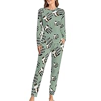 I Love A Shaved Beaver Womens Pajama Sets Long Sleeve Top And Pants Soft Comfortable Sleepwear Loungewear Set