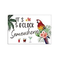 Dining Placemats Oxford Cloth Dining Table Placemats It's Five O'clock Somewhere Parrot Placement 30x45 Cm Outdoor Placemats Set of 6 Fall Halloween Thanksgiving Christmas Placemats