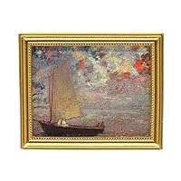 Melody Jane Dollhouse Morning Light Picture Boat Painting Gold Frame Miniature Accessory