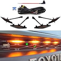 4PCS LED Front Grille Raptor Lights Accessories with Fuse, Compatible with Toyotaa 4Runner 2014-2021 TRD Pro, 2014-2019 SR5, TRD Off-Road, Limited, Amber
