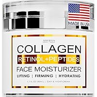 Collagen Face Cream - Cream with Hyaluronic Acid - Day and Night Moisturizer - Non Greasy - Made in USA