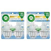 Plug in Scented Oil Refill, 2 ct, Fresh Linen, Air Freshener, Essential Oils (Pack of 2)