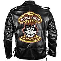 Atom Cats Jacket - Black Fall Video Gaming Cosplay Costume Motorcycle Brando Leather Jacket