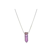 Alex and Ani Adjustable Necklace for Women, Amethyst Gemstone Pendant, Sterling Silver, 15 to 18 in (PC19ENAM05S)