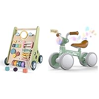 Baby Push Walker for Baby Boy Girl 6-12 Months Activity Center, Baby Balance Bike 1 Year Old Boys Girls Toys