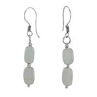 Silvesto India Handmade Jewelry Manufacturer 925 Silver Plated Wire Wrapped Grey Quartz Simple Dangle Earring Jaipur Rajasthan India