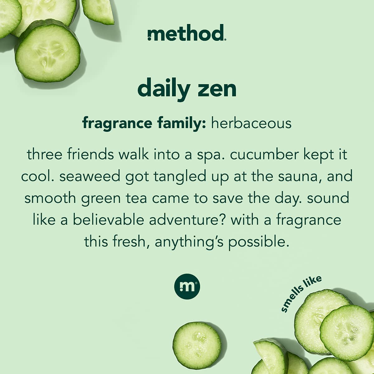 Method Body Wash, Daily Zen, Paraben and Phthalate Free, 18 oz (Pack of 1)