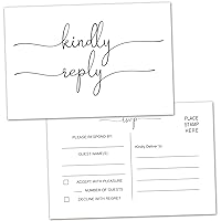50 RSVP cards for weddings, Response Postcard Kindly Reply Card Stock For for Birthday, Bridal Showers, and Baby Shower,Engagements, Bachelorette Party Invitations, with Mailing Sides, 4x6in