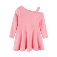 Fan Dress Cotton Spring and Autumn Wrap Off The Shoulder Dress Casual A Line Dresses Girls Party Dress 4t