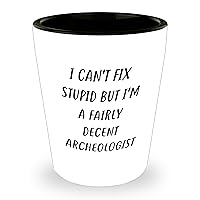 Archeology Gifts for Archeologist | Funny I Can't Fix Stupid Shot Glass | Sarcastic Archeologist Gifts for Mother's Day