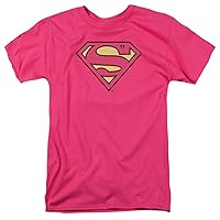 DC Comics Men's Superman Classic Logo Classic T-shirt X-Large Hot Pink