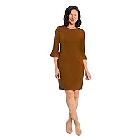 Donna Morgan Women's Knitted Crepe Bell Sleeve Sheath