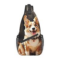 Corgi Dog Sling Bag Lightweight Crossbody Bag Shoulder Bag Chest Bag Travel Backpack for Women Men