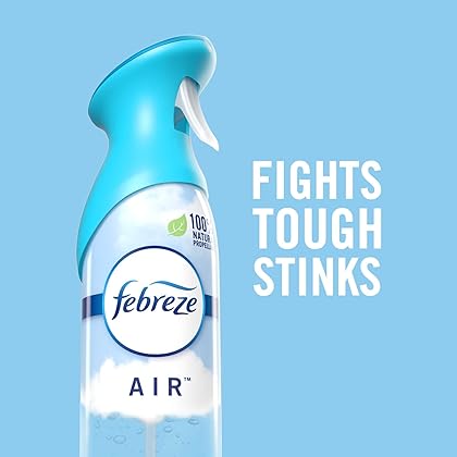 Febreze Air Freshener Spray, Air Deodorizer Odor Fighter Spray For Strong Odors, Bathroom Deodorizer, Heavy Duty Crisp Clean Scent, 8.8 Oz (Pack of 3), Bathroom Spray, Air Refresher