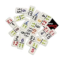 Games | Double15 Pro Size Dominoes Set | Tile: White with Color Numeral