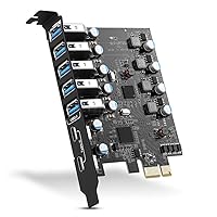 PCI-E to USB 3.0 7-Port(2X USB-C - 5X USB-A) Expansion Card,PCI Express USB Add in Card, Internal USB3 Hub Converter for Desktop PC Host Card Support Windows 10/8/7/XP and MAC OS 10.8.2 Above