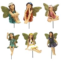 Fairy Ornaments, Fairy Figure Flower Fairy Doll Ornaments Multicolored Fairy Sculpture Garden Decor 6PCS