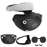 KANG YU Compatible with PSVR2, Lens Protector Cover, Black VR Silicone Face Cover Compatible with PS VR2, VR Shell Anti-Scratch Protective Case Compatible with Playstation VR2