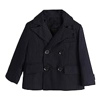 Boys' Stripe Suit Jacket Double Breasted Buttons Coat for Party Wedding