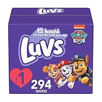 Luvs Diapers - Size 1, 294 Count, (Pack of 1) New look featuring Paw Patrol, Luvs Disposable Baby Diapers