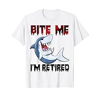 Bite Me I'm Retired Funny Women Sharks Bite Water Animal T-Shirt