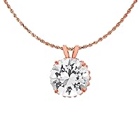 DECADENCE 10K Rose Gold 7mm Round Cut with Bead Frame Rabbit Ear 18