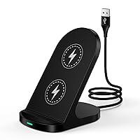 15W Wireless Charger Stand Fast Charging Pad Dock Compatible Samsung Galaxy S24 S23 S22 S21 S20 Ultra 5G FE Plus S10 S9 S8 S7, Note 20 10 9 8, Z Flip, Z Fold5/4/3, Google Pixel 8 7 Pro 6 5 4 XL
