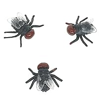 20pcs Fake Fly Flies Bug Plastic Mock Insects Reptile Joke Toys Prank Scary Trick Tricky Brains for Halloween Party