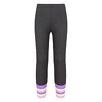 YiZYiF Girls Ribbed High Waist Leggings Stretch Running Gym Yoga Pants Sport Active Trousers Bottom