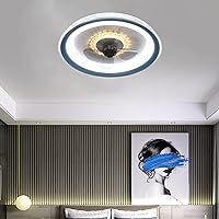 72W Fan with Ceiling Light and Remote Control Silent Reversible 6 Speeds Bedroom Dimmable Led Fan Ceiling Light with Timer Modern Living Roomt Ceiling Fan Light/Blue