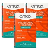 Boxes Vegan Probiotic + Prebiotic Supplement Pills, 50 Billion CFU, 10 Clinically Studied Strains, Dairy-Free, Non-GMO, Blister Packed (90 Vege-Capsules)