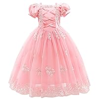 Little Girls Halloween Cosplay Outfits For Kids Party Fancy Dress Up Long Evening Gown Blue Birthday Baby Girl