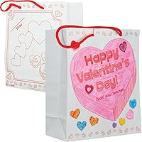 Really Good Stuff Ready-to-Decorate Collect And Carry Valentine's Day Bags - 12 Bags