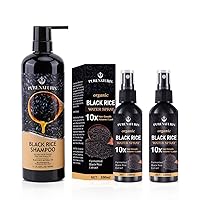 Two-Month Hair Growth System Kits, Castor Oil Ginger Rice Water for Hair Growth Repair System - Includes 2 Rice Water Leave-In Spray and Shampoo for Hair Loss, Dry Damaged Hair