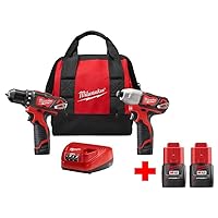 M12 12-Volt Lithium-Ion Cordless Drill Driver/Impact Driver Combo Kit (2-Tool) with Free M12 1.5Ah Battery (2-Pack) M12 12-Volt Lithium-Ion Cordless Drill Driver/Impact Driver Combo Kit (2-Tool) with Free M12 1.5Ah Battery (2-Pack)