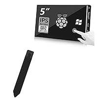 Stylus Pouch Compatible with HMTECH Raspberry Pi Screen (5 in) - Stylus PortaPouch, Stylus Holder Carrier Portable Self-Adhesive - Jet Black