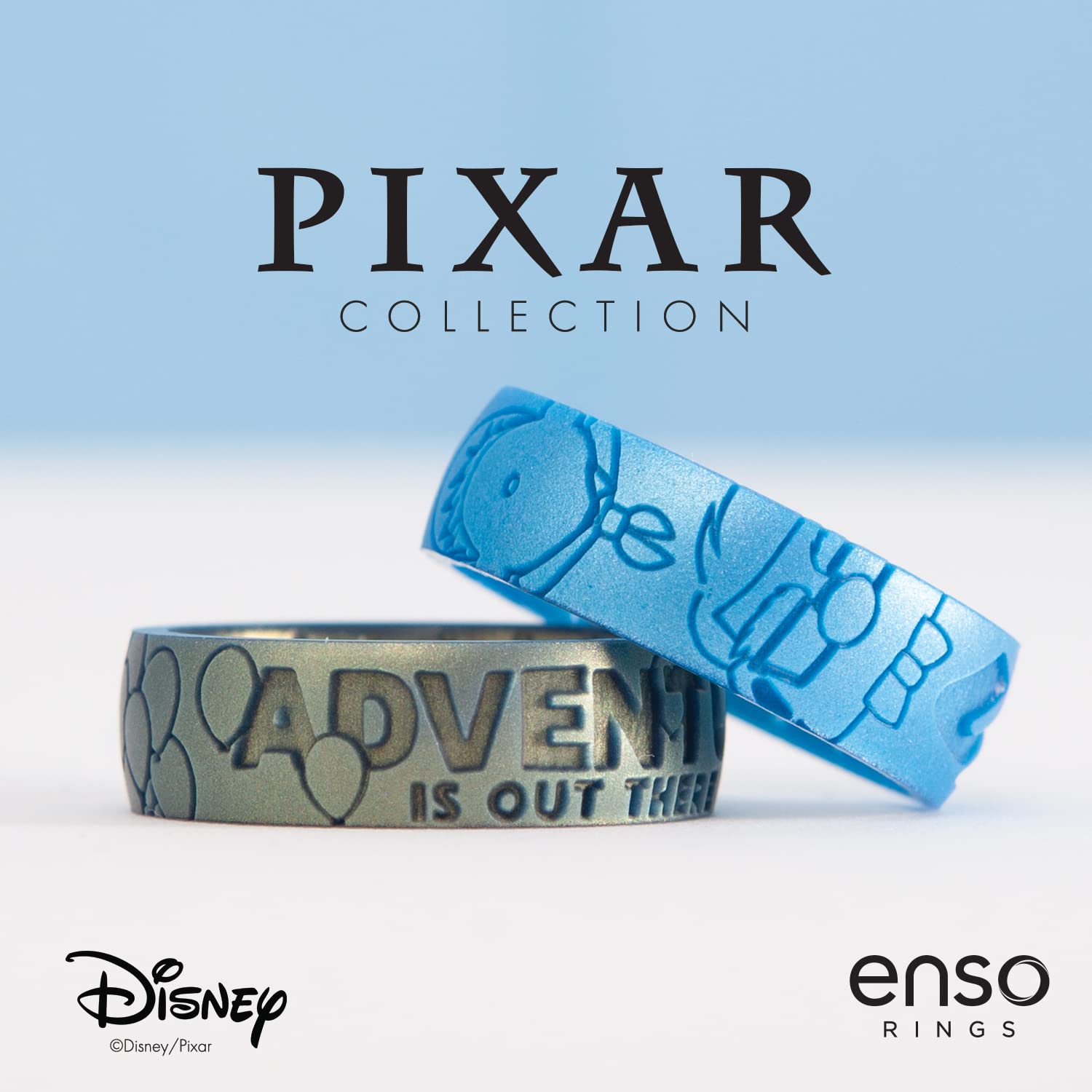 Enso Rings Disney Pixar Collection - Classic Etched Silicone Rings - Comfortable and Flexible Design - 6.6mm Wide and 1.75mm Thick
