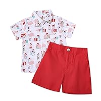 12 Month Boy Shorts Set Christmas Clothes Toddler Kids Baby Boy Cartoon Print Short Sleeve T Shirt (Pink, 12-18 Months)