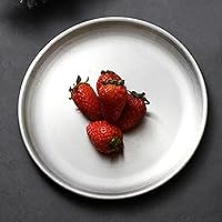 Pizza Tray,Pizza Baking Pan,Stainless Steel Round Pizza Pan Tray Diameter 11.8in Round Brushed Metal Dinner Plates for Cake Dessert Fruit Western Cuisine, Pizza Baking Pan Pizza Tray Stainless St