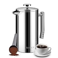 BAYKA French Press Coffee Maker, Large Classic Copper 304 Stainless Steel  Coffee