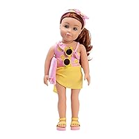 Amazon Exclusive Amazing Girls Collection, 18” Realistic Doll with Changeable Outfit and Movable Soft Body, Birthday Gift for Kids and Toddlers Ages 6+ - Sasha in Citrus Sweet