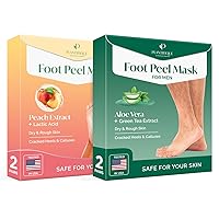 PLANTIFIQUE Foot Peel Mask with Peach 2 Pack and Foot Peel Mask for Men 2 pack
